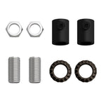 Zylindrische Metall-Zugentlastung komplett mit Stange, Mutter und Unterlegscheibe – Schwarz – Ansicht 4