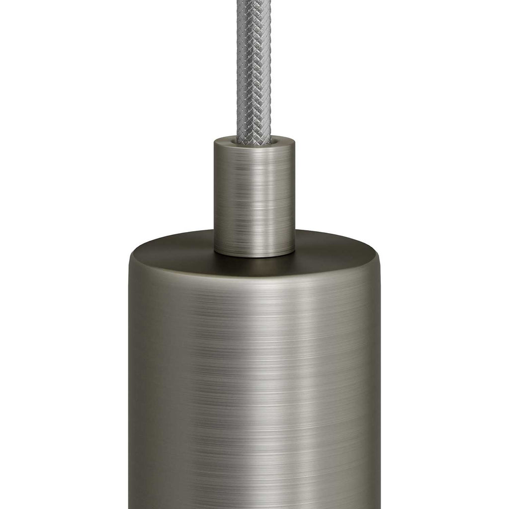 Zylindrische Kabelverschraubung aus Metall komplett mit Stab, Mutter und Unterlegscheibe – Satin-Titan – Ansicht 2