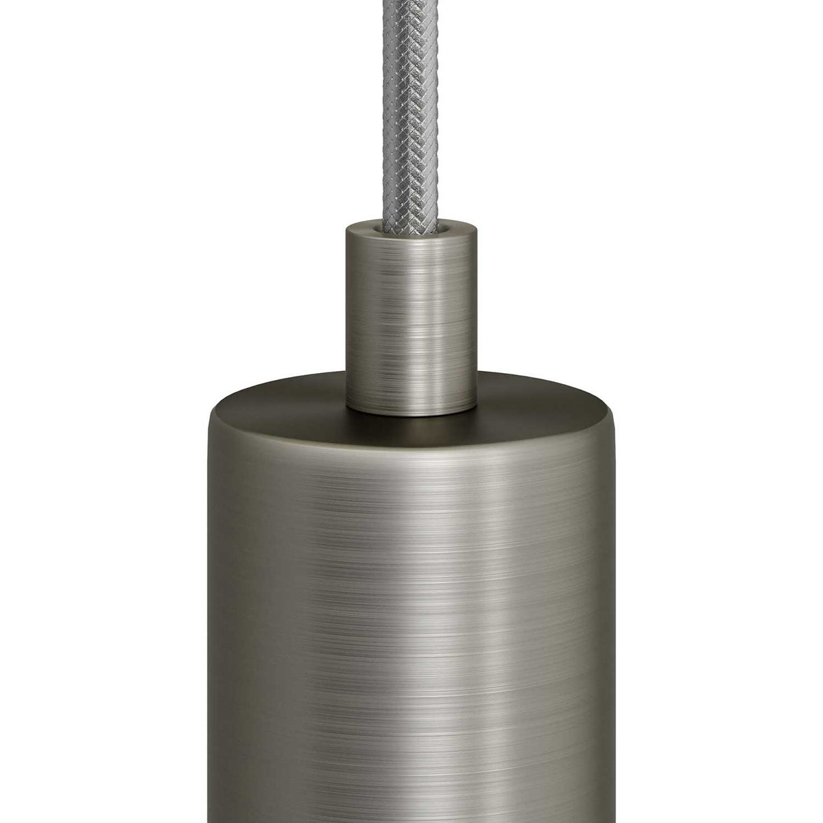 Zylindrische Kabelverschraubung aus Metall komplett mit Stab, Mutter und Unterlegscheibe – Satin-Titan – Ansicht 2