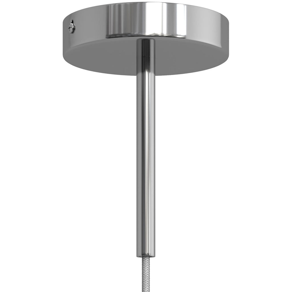 Zylindrische Klemmschelle aus Metall, 15 cm lang, komplett mit Stab, Mutter und Unterlegscheibe – Chrom – Ansicht 3