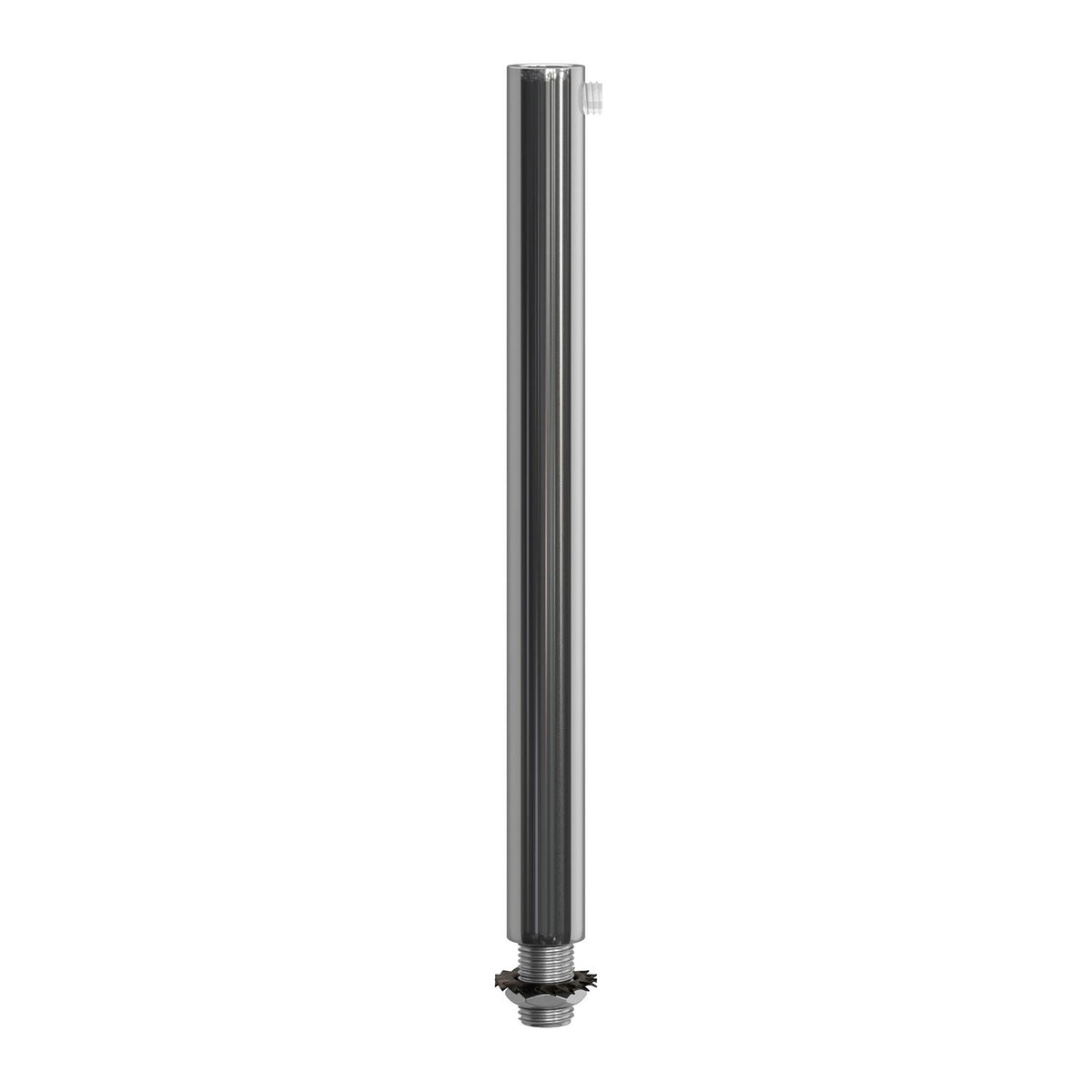 Zylindrische Klemmschelle aus Metall, 15 cm lang, komplett mit Stab, Mutter und Unterlegscheibe – Chrom