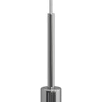 Zylindrische Klemmschelle aus Metall, 15 cm lang, komplett mit Stab, Mutter und Unterlegscheibe – Chrom – Ansicht 2