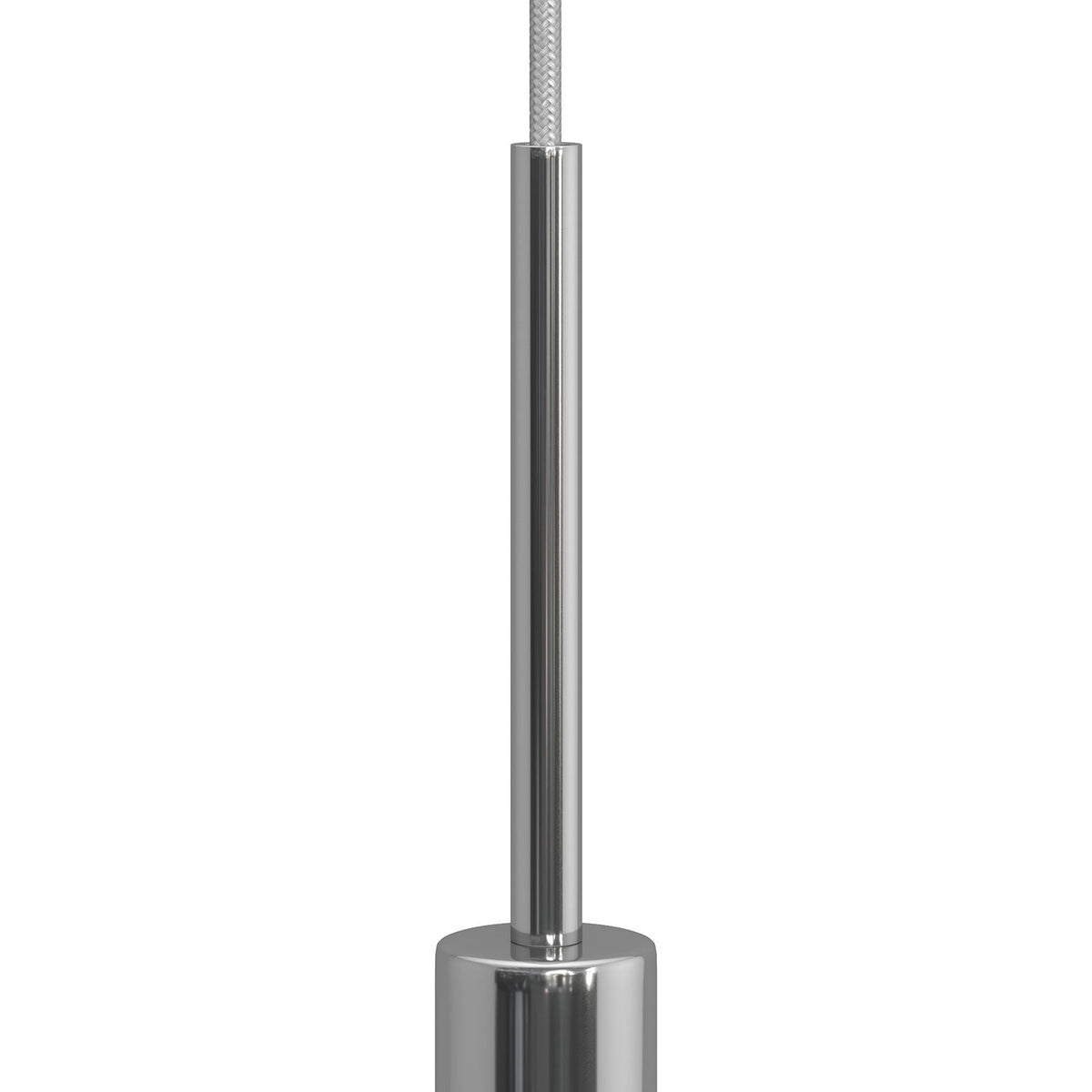 Zylindrische Klemmschelle aus Metall, 15 cm lang, komplett mit Stab, Mutter und Unterlegscheibe – Chrom – Ansicht 2