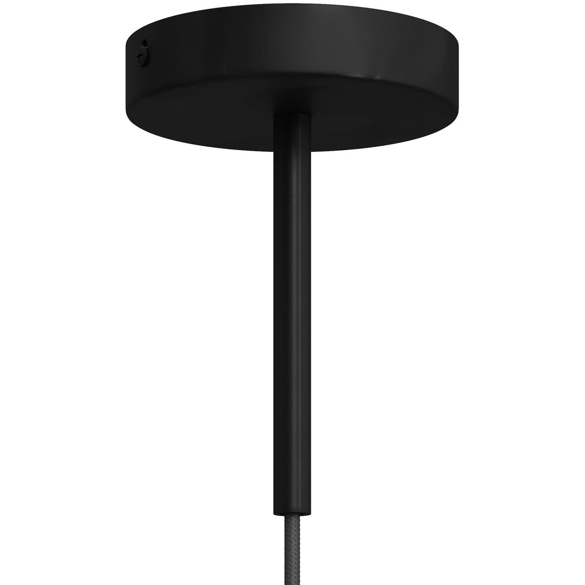 Zylindrische Zugentlastung aus Metall 15 cm lang mit Gewindestab, Mutter und Scheibe – Schwarz – Ansicht 3