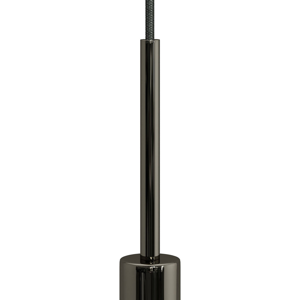 Zylindrische Zugentlastung aus Metall, 15 cm lang, komplett mit Stange, Mutter und Unterlegscheibe – Perlenschwarz – Ansicht 2