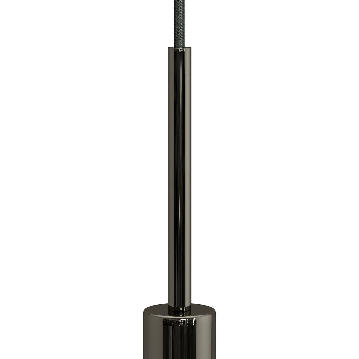 Zylindrische Zugentlastung aus Metall, 15 cm lang, komplett mit Stange, Mutter und Unterlegscheibe – Perlenschwarz – Ansicht 2