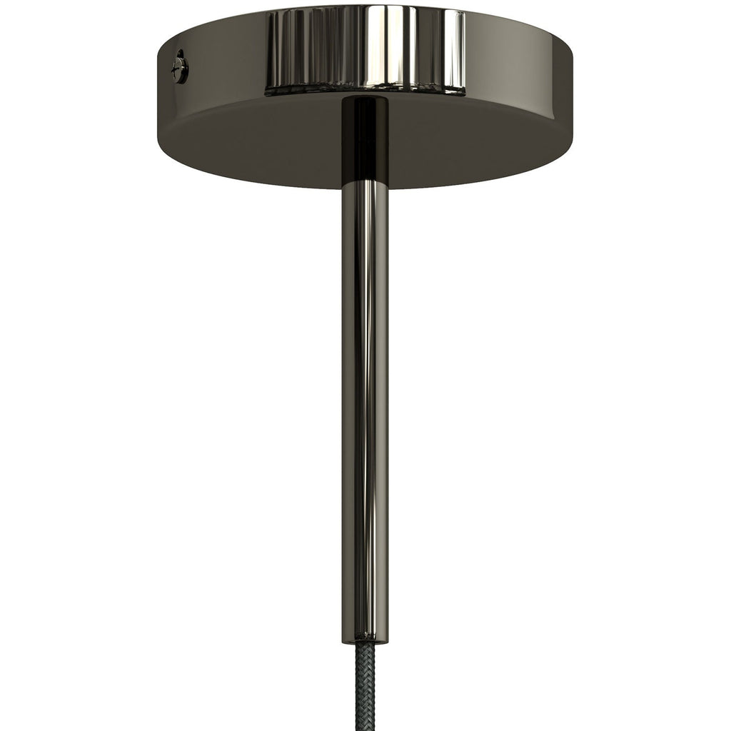 Zylindrische Zugentlastung aus Metall, 15 cm lang, komplett mit Stange, Mutter und Unterlegscheibe – Perlenschwarz – Ansicht 3