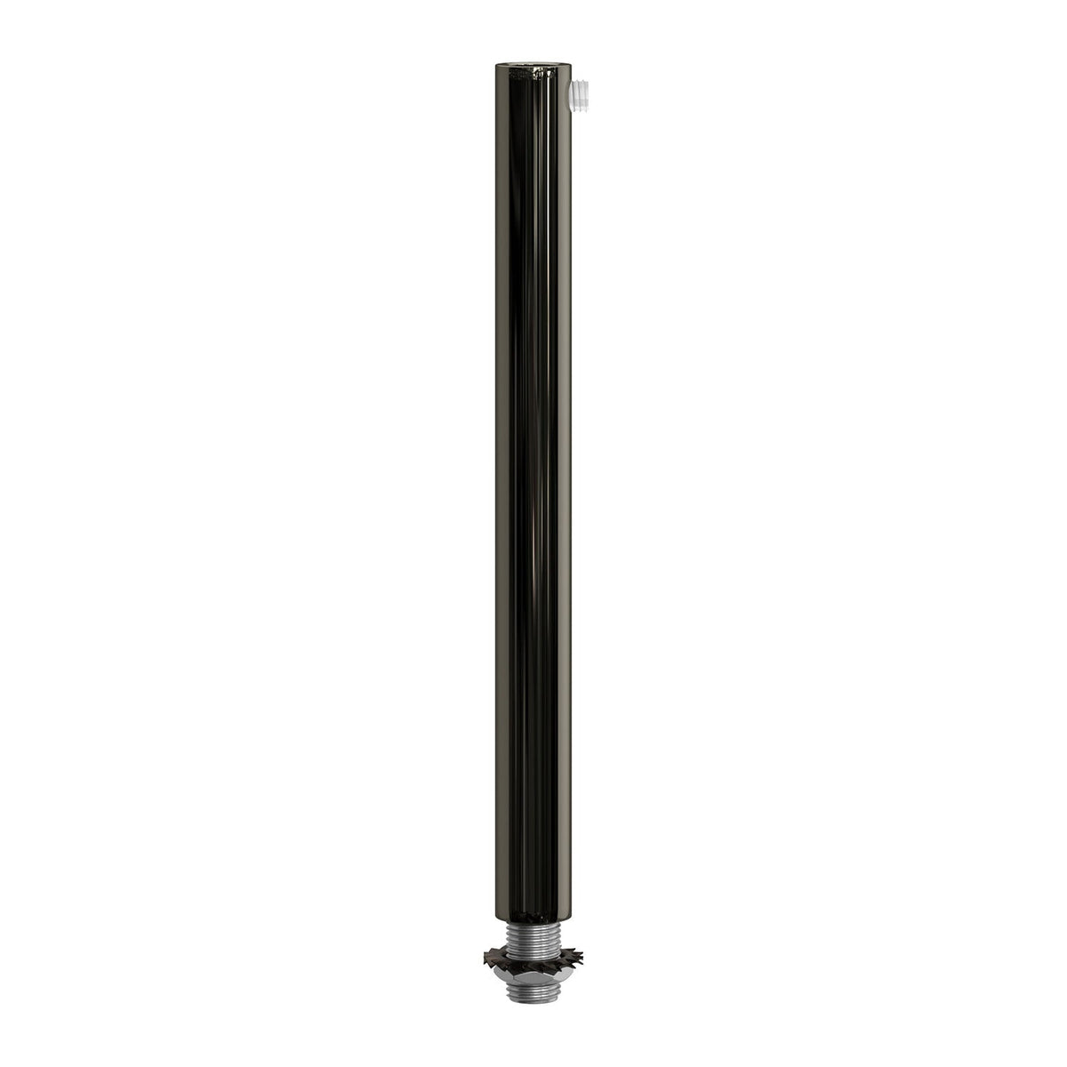 Zylindrische Zugentlastung aus Metall, 15 cm lang, komplett mit Stange, Mutter und Unterlegscheibe – Perlenschwarz