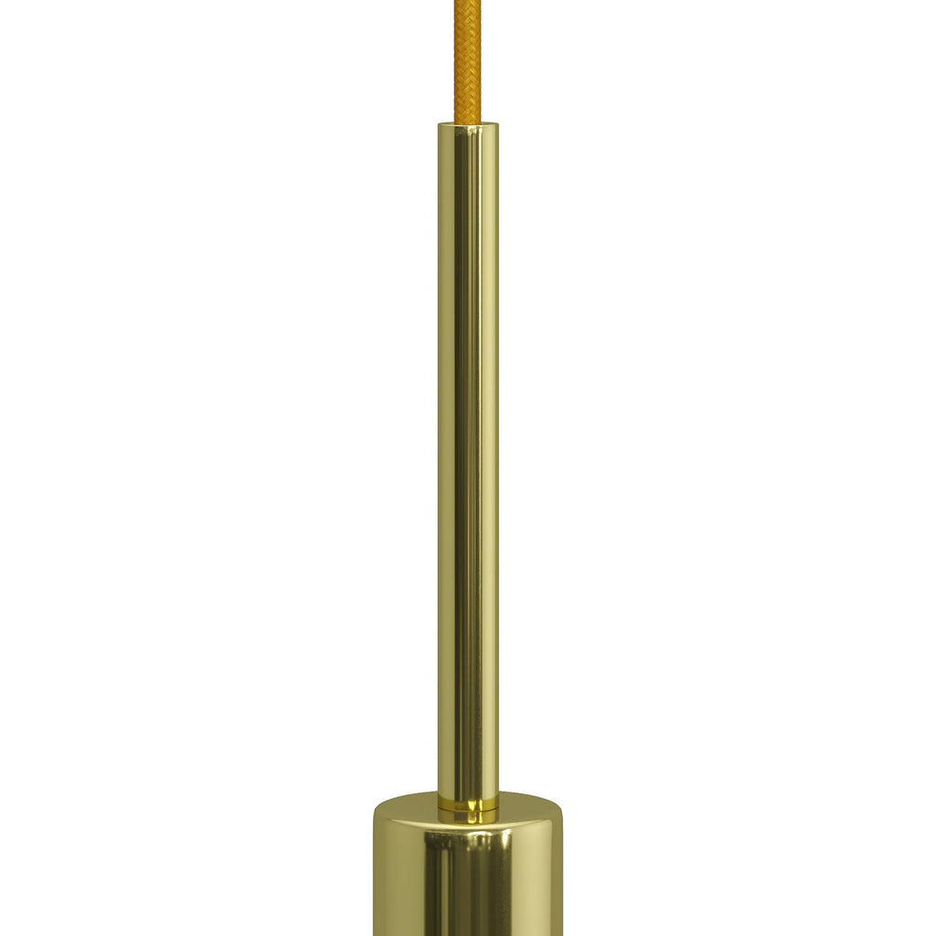 Zylindrische Kabelverschraubung aus Metall 15 cm mit Stange, Mutter und Scheibe – Messing – Ansicht 2