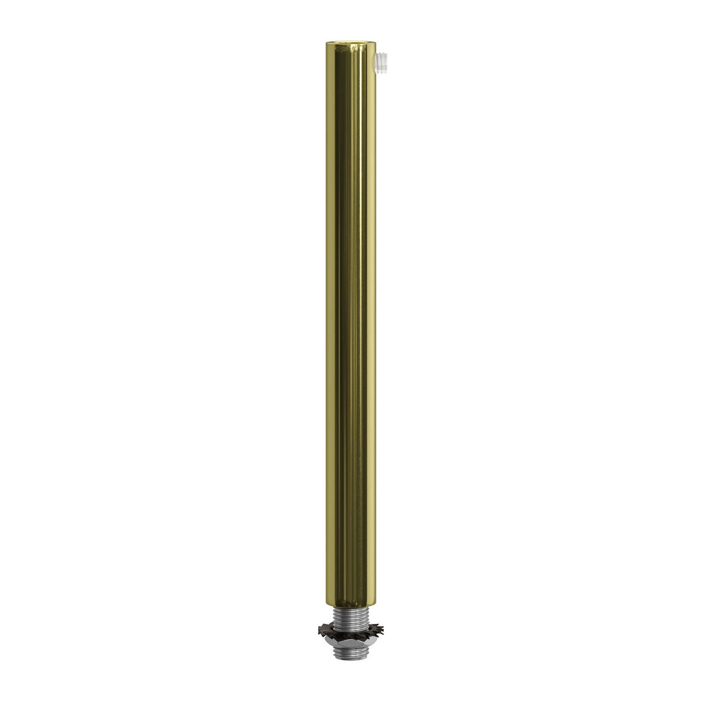 Zylindrische Kabelverschraubung aus Metall 15 cm mit Stange, Mutter und Scheibe – Messing