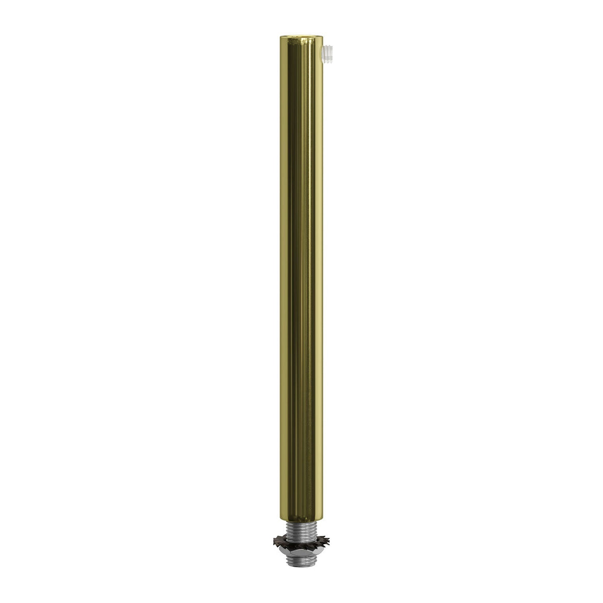 Zylindrische Kabelverschraubung aus Metall 15 cm mit Stange, Mutter und Scheibe – Messing