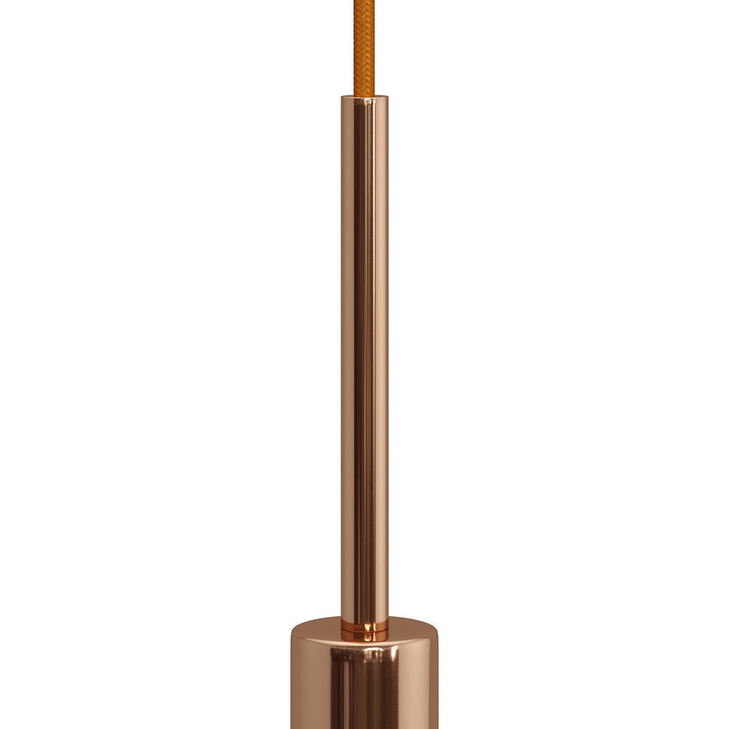 Zylindrische Zugentlastung aus Metall, 15 cm Länge, komplett mit Stange, Mutter und Unterlegscheibe – Kupfer – Ansicht 2