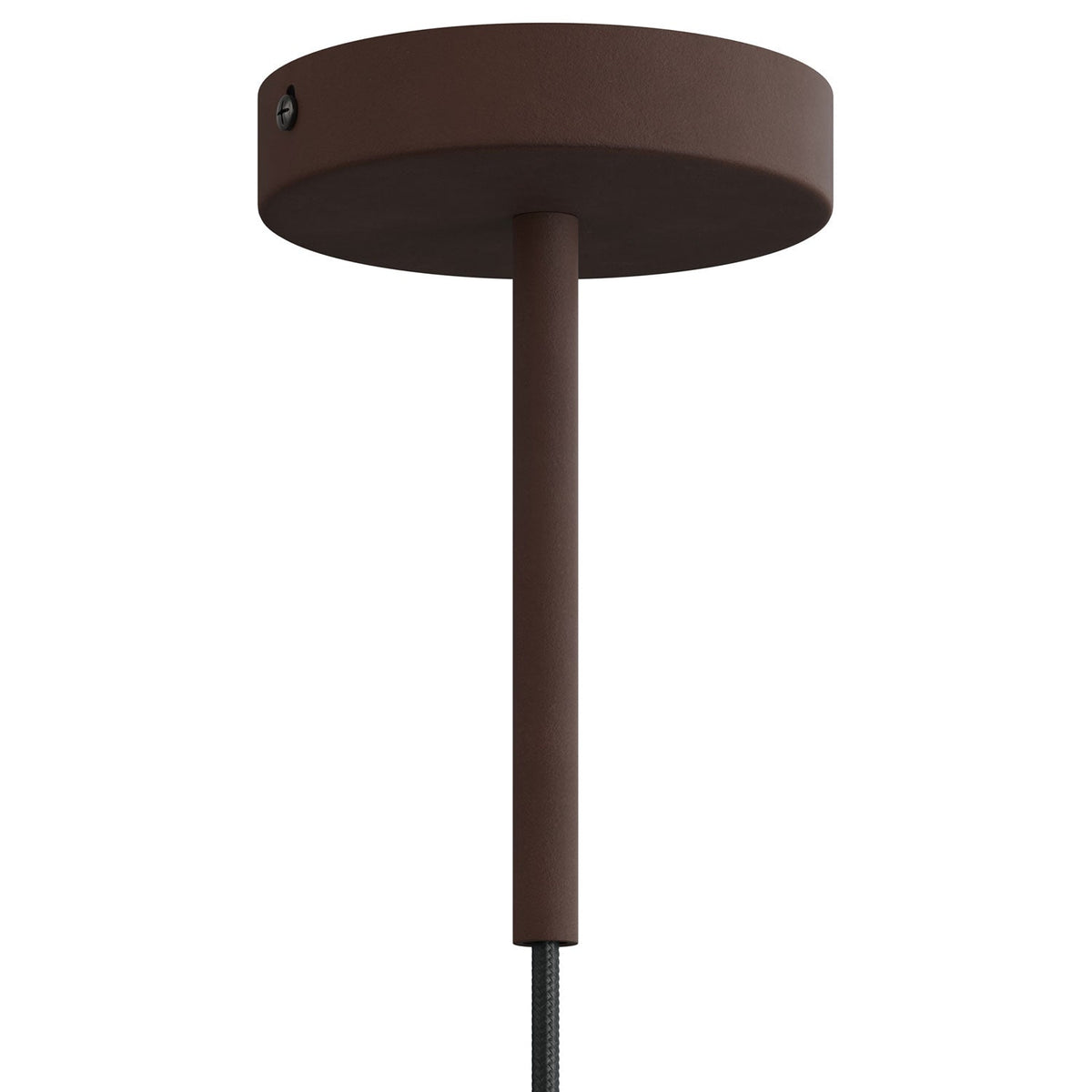 Zylindrische Metall-Zugentlastung 15 cm Länge mit Stange, Mutter und Scheibe – Dunkelrost lackiert – Ansicht 3