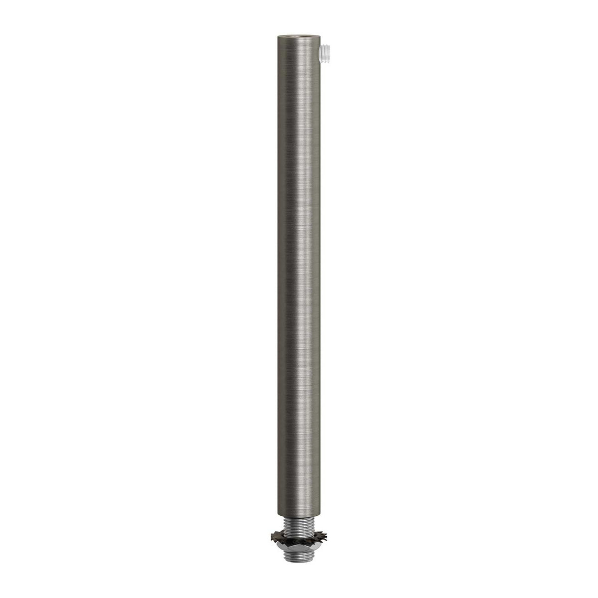 Zylindrische Kabeldurchführung aus Metall, 15 cm lang, komplett mit Zugstange, Mutter und Scheibe – Satiniert Titan