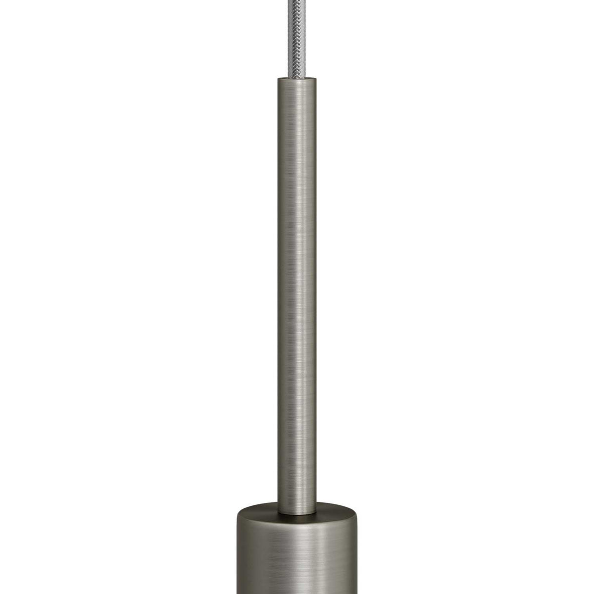 Zylindrische Kabeldurchführung aus Metall, 15 cm lang, komplett mit Zugstange, Mutter und Scheibe – Satiniert Titan – Ansicht 2