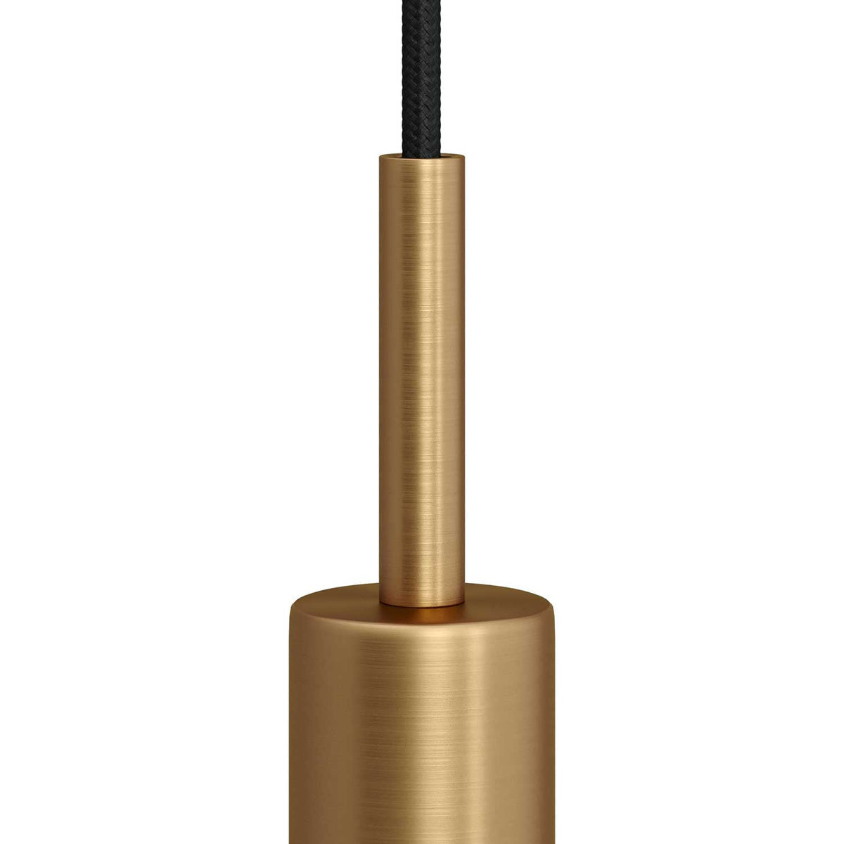 Zylindrische Metallzugentlastung, 7 cm lang, komplett mit Stange, Mutter und Unterlegscheibe - Satiniertes Bronze – Ansicht 2
