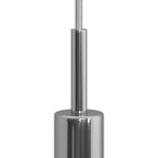 Zylindrische Metall-Zugentlastung, 7 cm lang, mit Stange, Mutter und Unterlegscheibe – Chrom – Ansicht 2