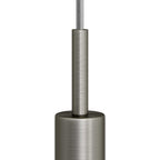Zylindrische Metall-Zugentlastung, Länge 7 cm, komplett mit Stange, Mutter und Scheibe - Satiniertes Titan – Ansicht 2