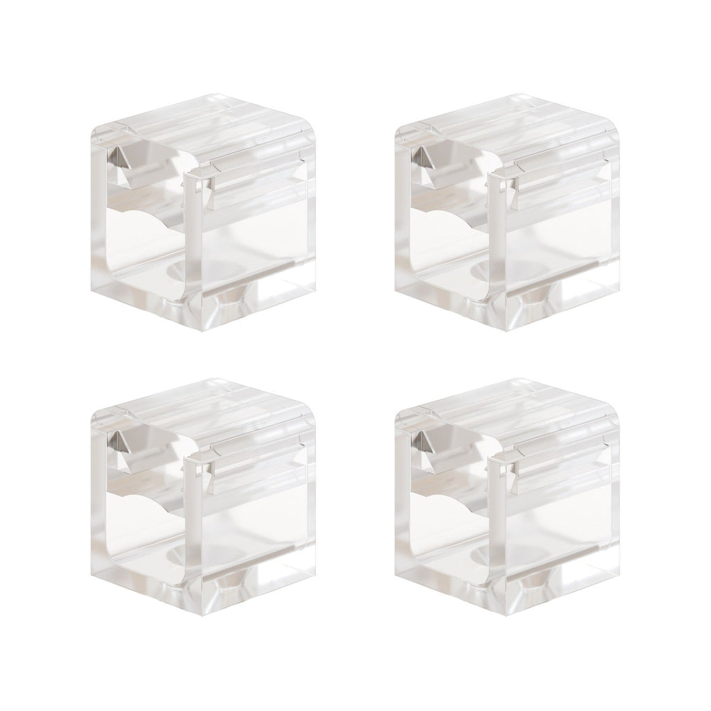 Set 4 Cube Clip Transparent – Mini Deckenpin für Textilkabel