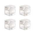 Set 4 Cube Clip Transparent – Mini Deckenpin für Textilkabel