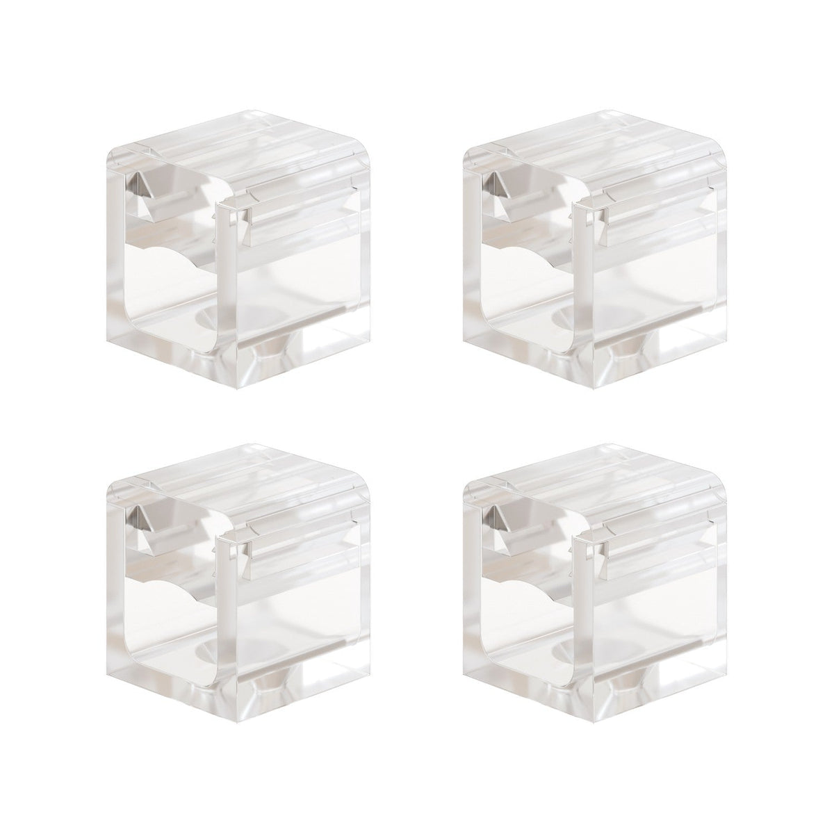 Set 4 Cube Clip Transparent – Mini Deckenpin für Textilkabel