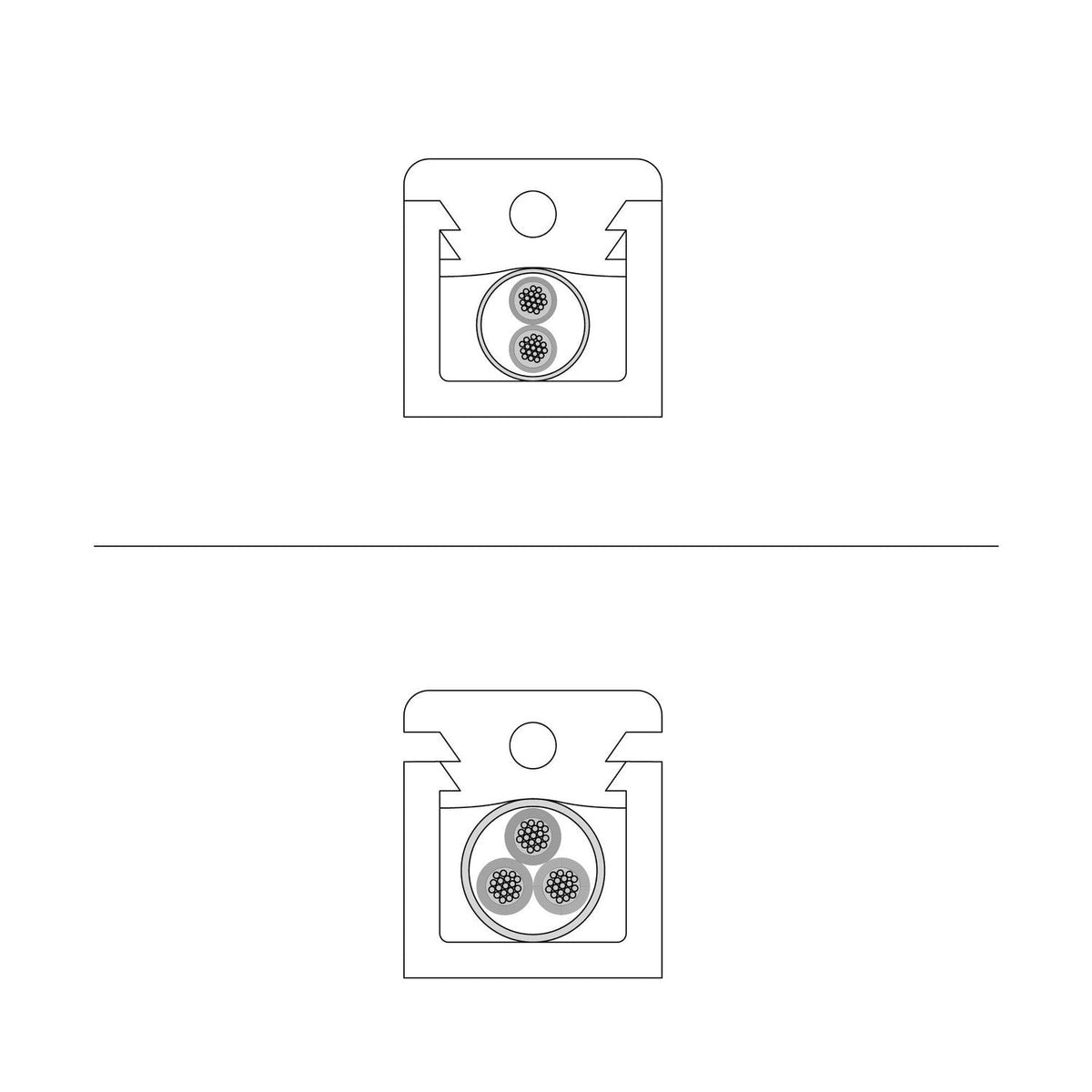 Set 4 Cube Clip Transparent – Mini Deckenpin für Textilkabel – Ansicht 7