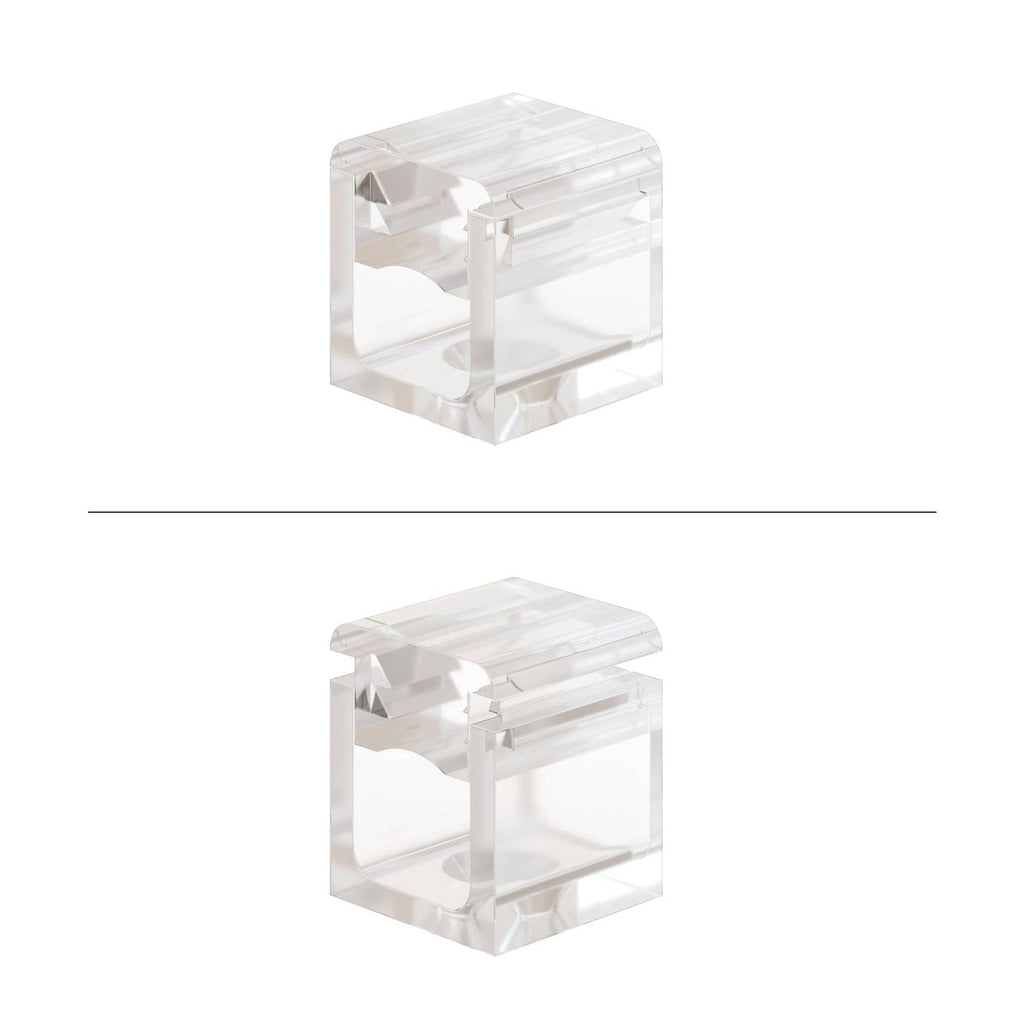 Set 4 Cube Clip Transparent – Mini Deckenpin für Textilkabel – Ansicht 6