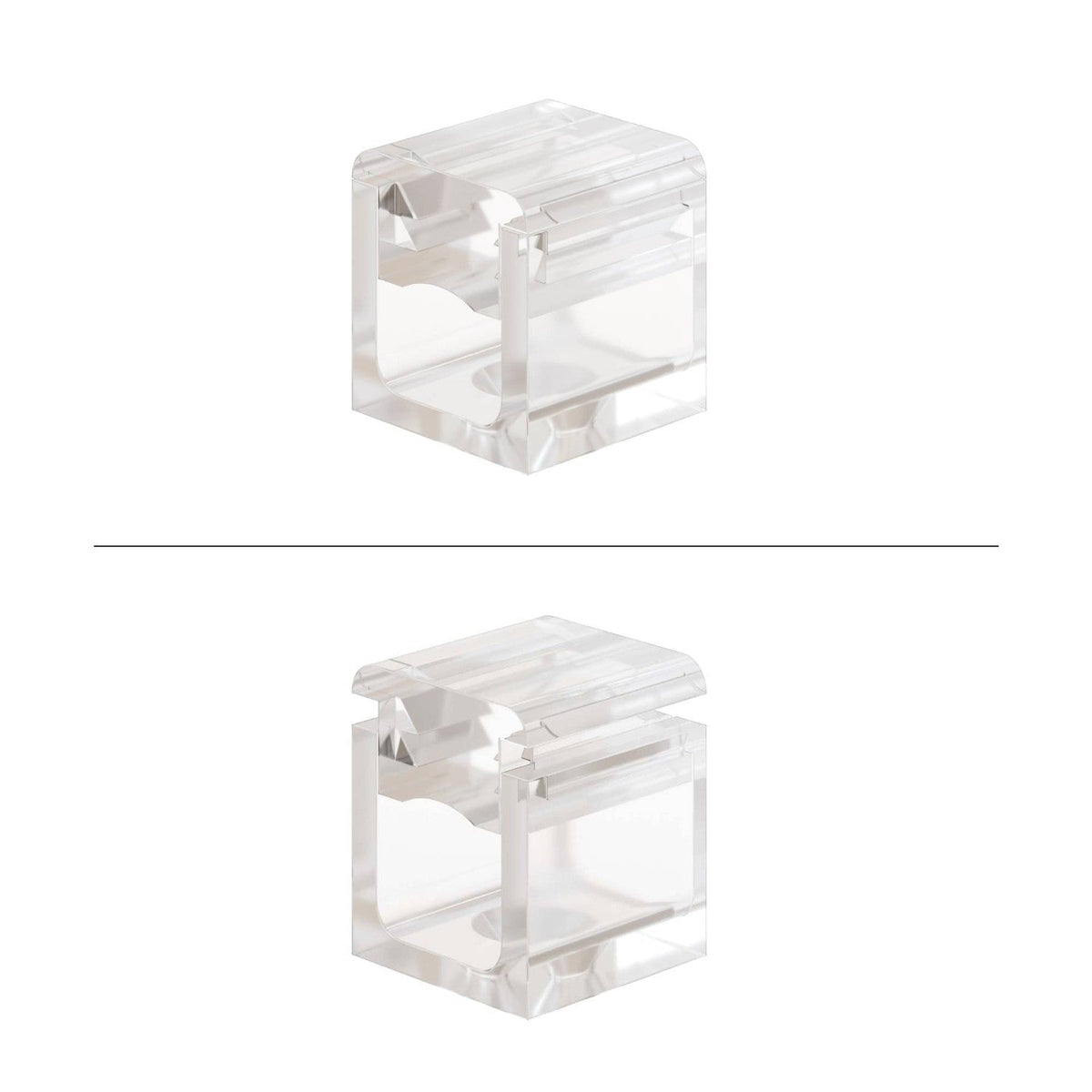 Set 4 Cube Clip Transparent – Mini Deckenpin für Textilkabel – Ansicht 6