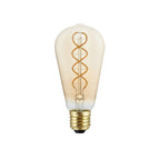 SI! Tischlampe mit 5V, Glühbirne ST64 und Metallfuß – Satinbronze – Ansicht 4