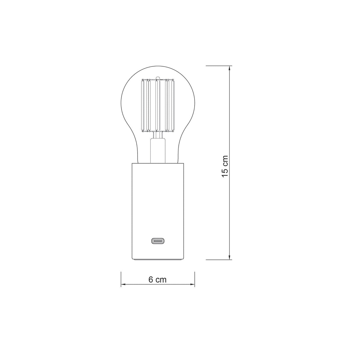 SI! Tragbare 5V-Lampe mit A60-Leuchtmittel – Satiniertes Bronze – Ansicht 7
