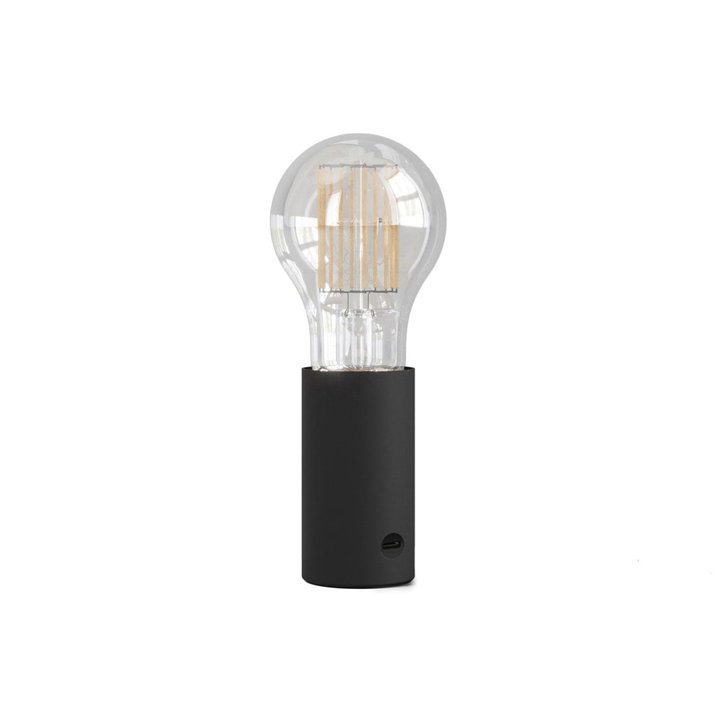 SI! Tragbare Lampe mit 5V und A60 Glühbirne – Schwarz