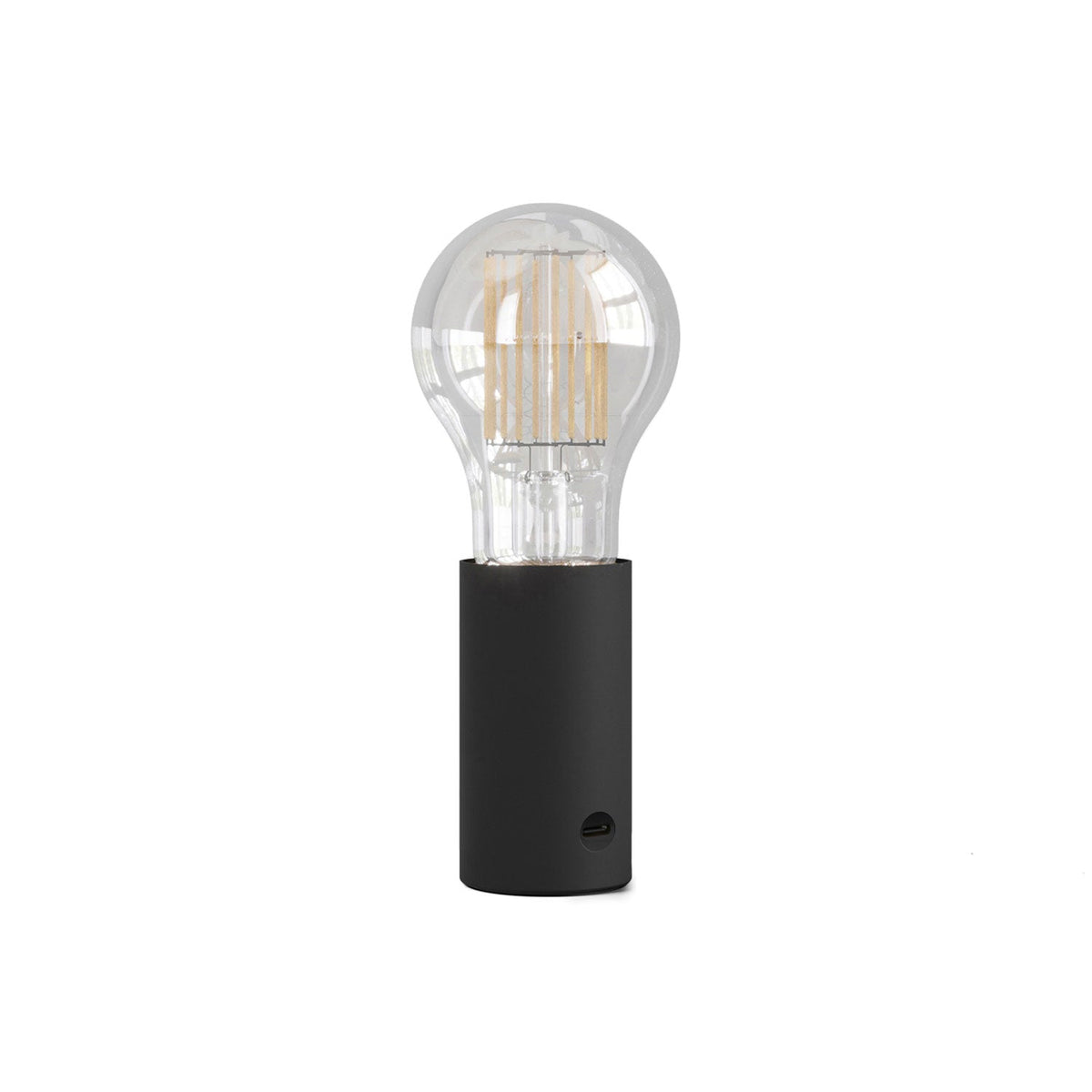 SI! Tragbare Lampe mit 5V und A60 Glühbirne – Schwarz
