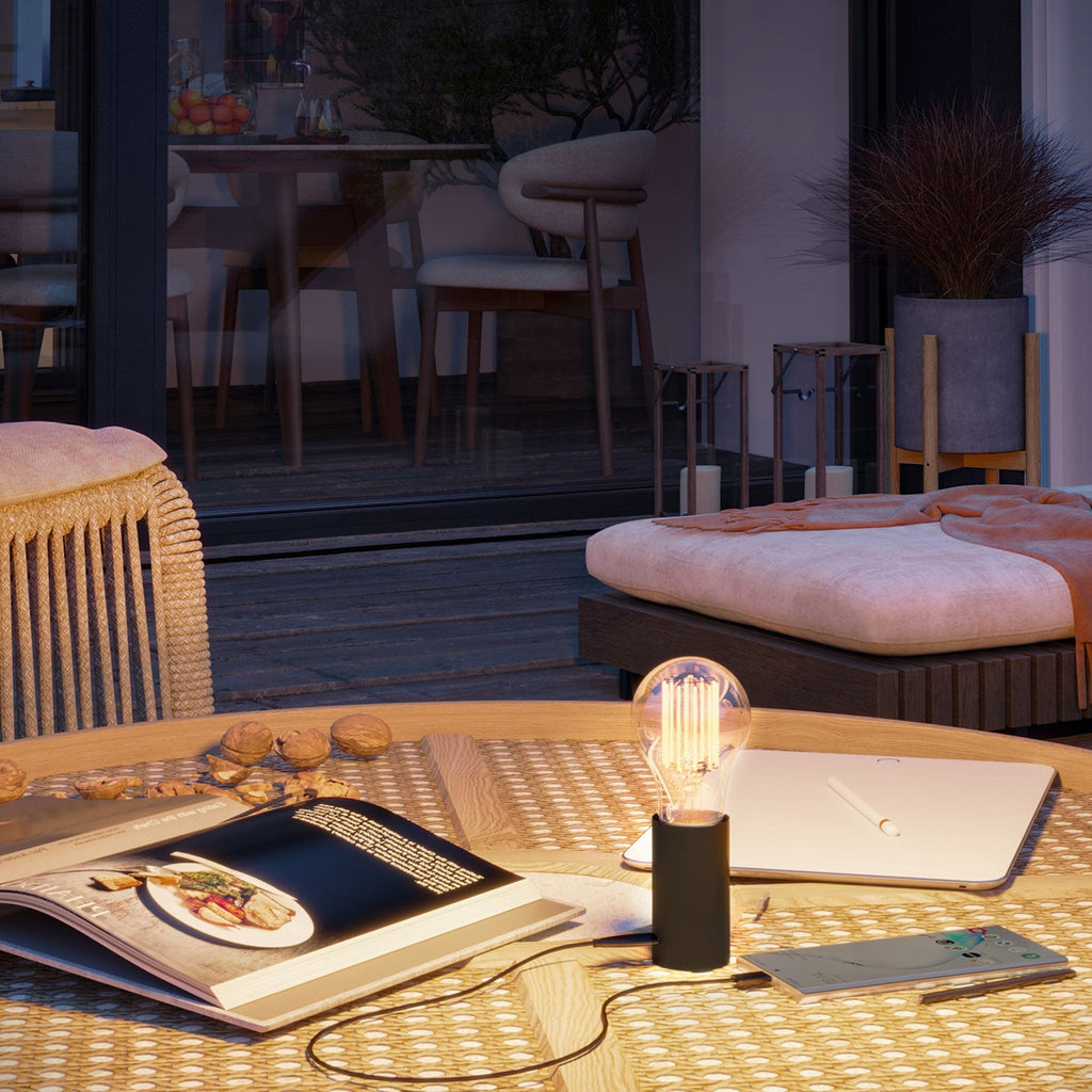 SI! Tragbare Lampe mit 5V und A60 Glühbirne – Schwarz – Ansicht 5