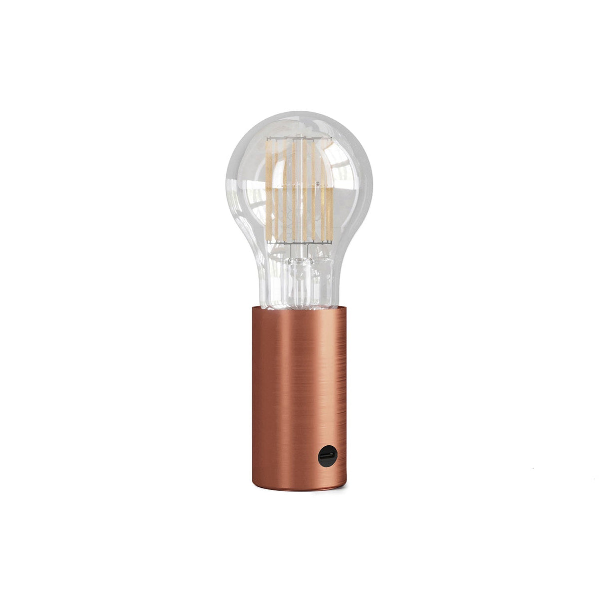 SI! Tragbare Lampe mit 5V und A60-Leuchtmittel – Satinierter Kupfer