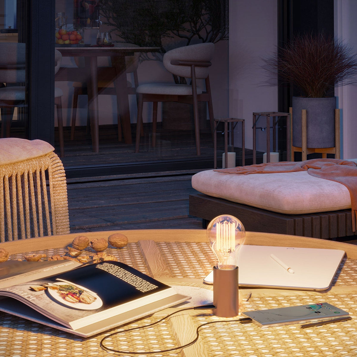 SI! Tragbare Lampe mit 5V und A60-Leuchtmittel – Satinierter Kupfer – Ansicht 5