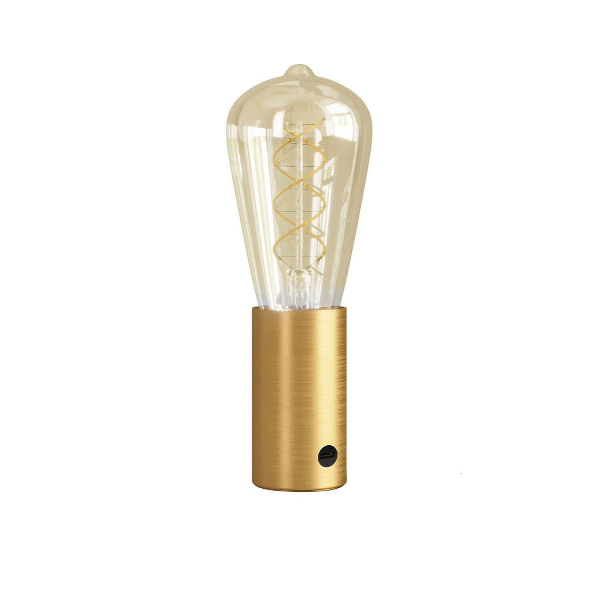 JA! Tragbare Lampe mit 5V und ST64-Glühbirne – Satinierte Bronze