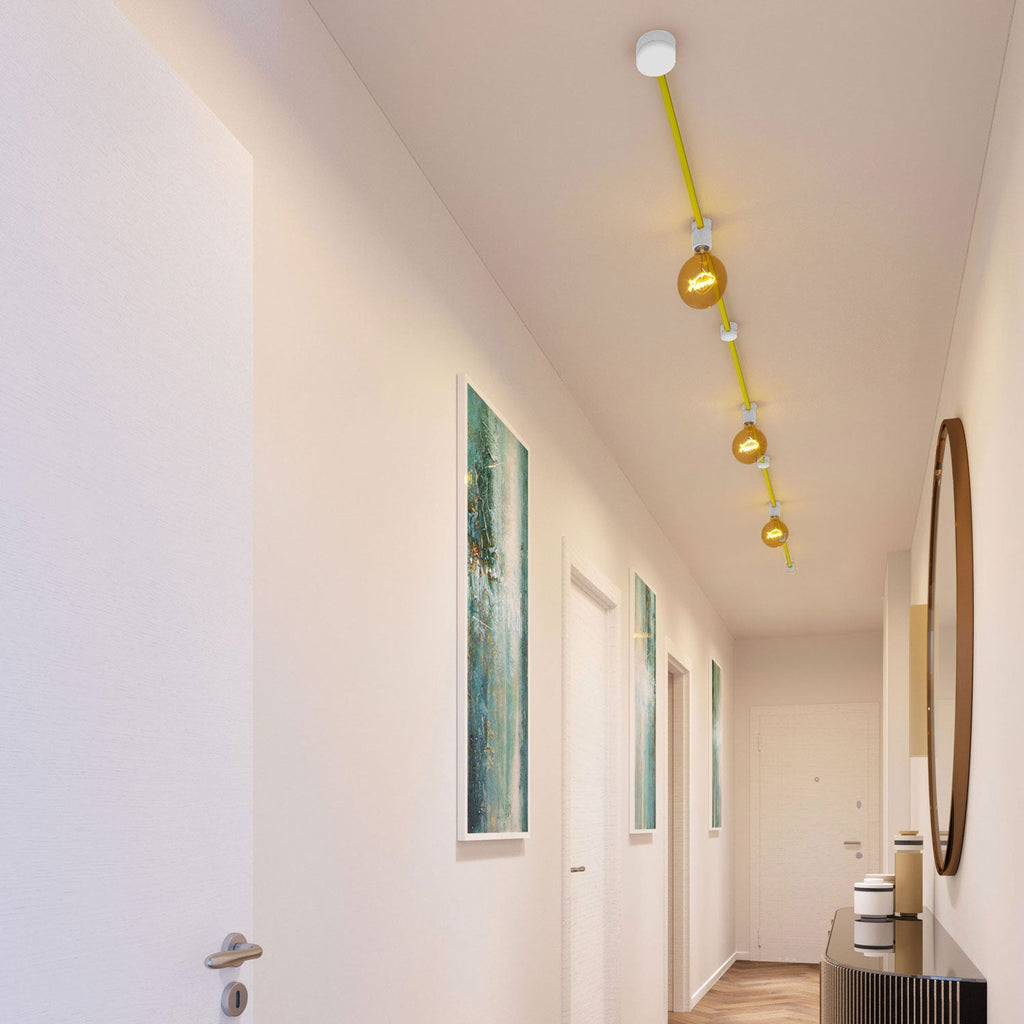 System Filé Linear Kit – mit Kabel CF10 von 5 m für Lichterketten und 7 Bauteilen aus weiß lackiertem Holz für Innenräume – Ansicht 2