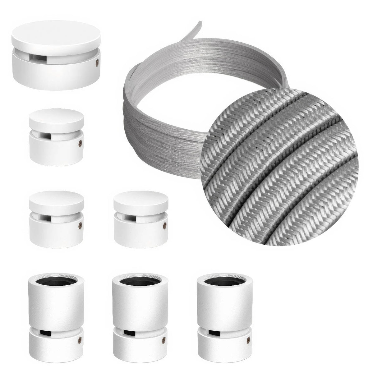 Filé Linear-System-Kit – mit CM02-Kabel (5 m) für Lichterkette & 7 weiß lackierten Holzelementen für den Innenbereich