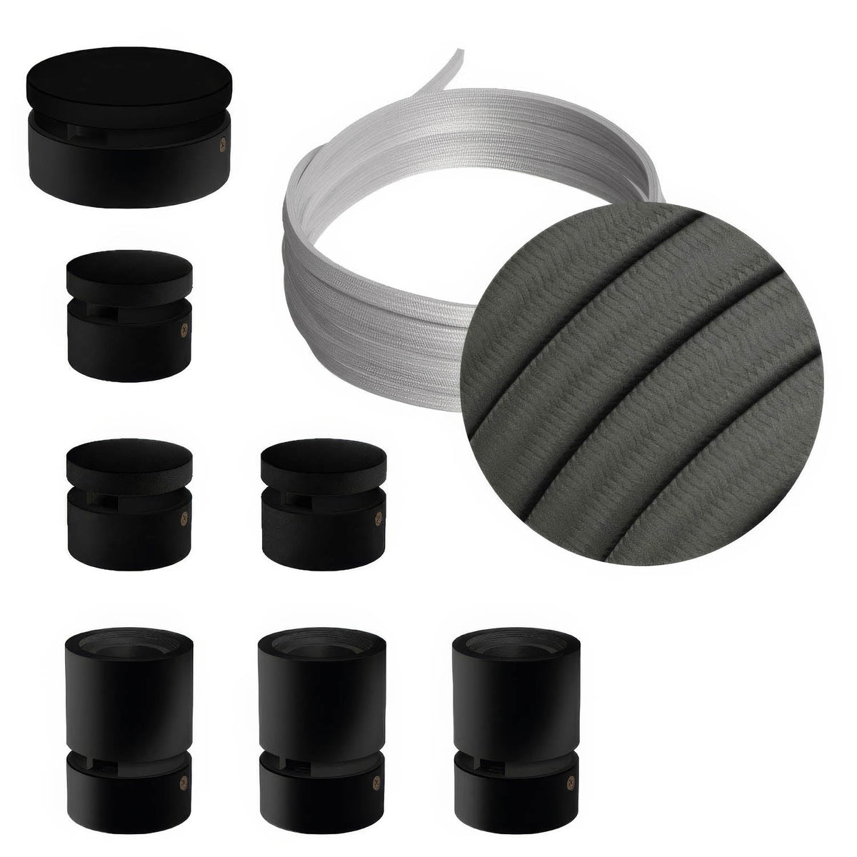 Filé Linear Kit System – mit 5 m CM03 Kabel für Lichterkette und 7 schwarz lackierten Holzelementen für den Innenbereich