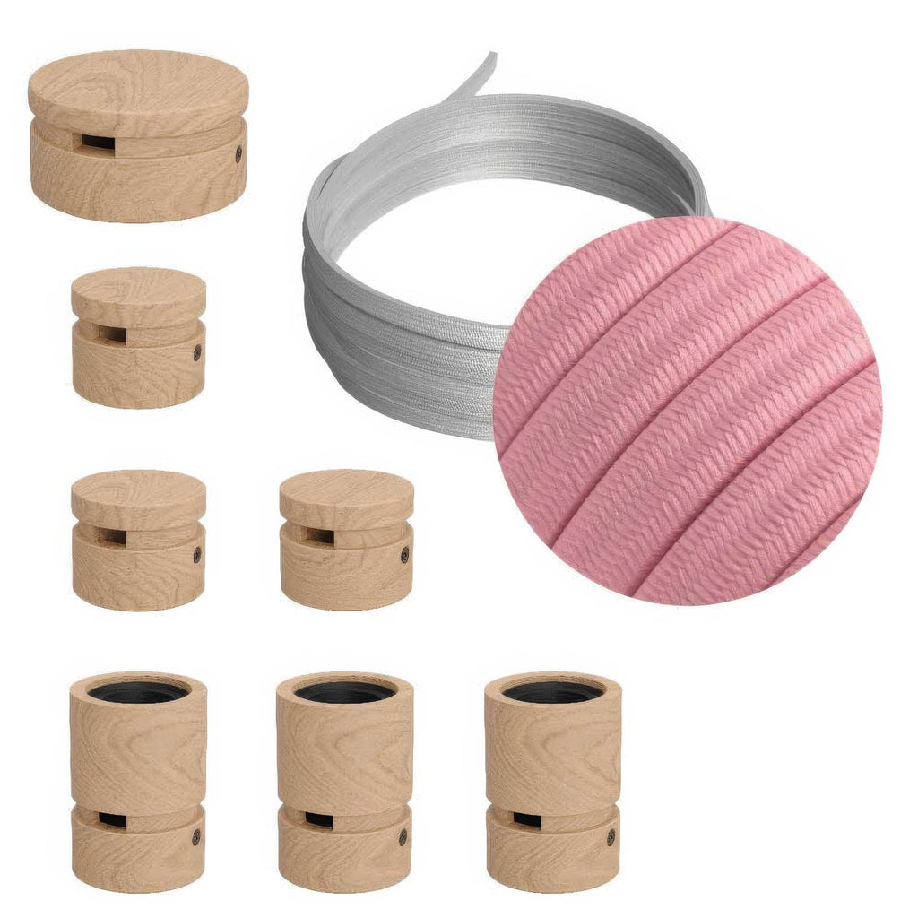 Filé System Linear Kit – mit 5 m langem CM16-Kabel für Kettenlichter und 7 Holzelementen für den Innenbereich