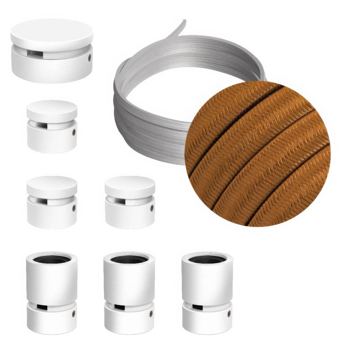 Filé Linear Kit – mit CM22-Kabel (5 m) für Lichterketten und 7 weiß lackierten Holzelementen für den Innenbereich