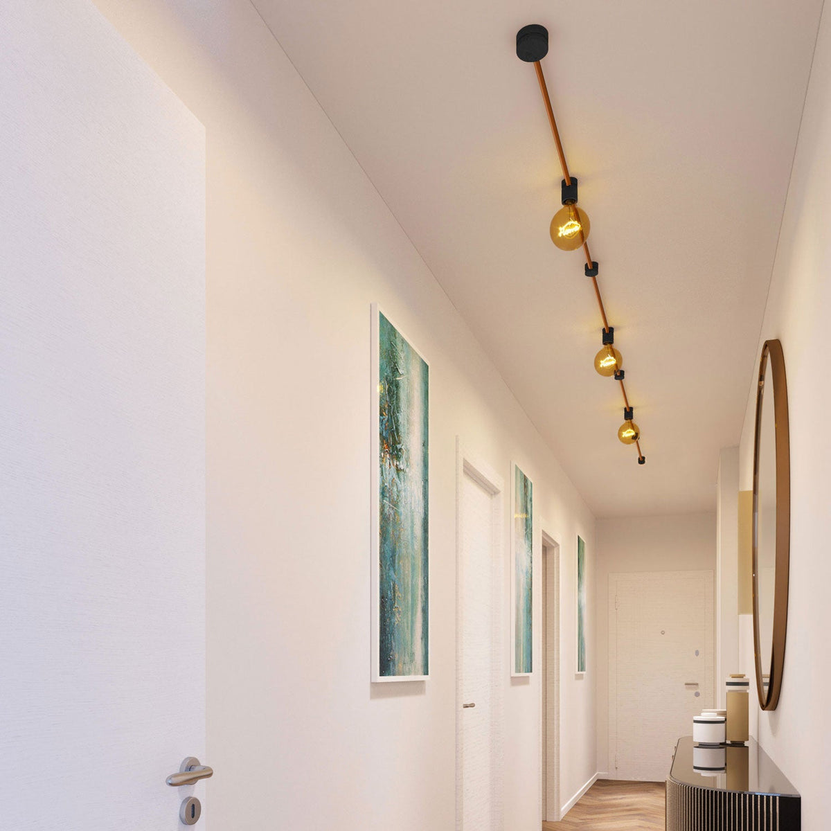 Filé Linear System-Kit – mit 5 m CM22-Kabel für Lichterkette und 7 schwarzen lackierten Holzkomponenten für den Innenbereich – Ansicht 2