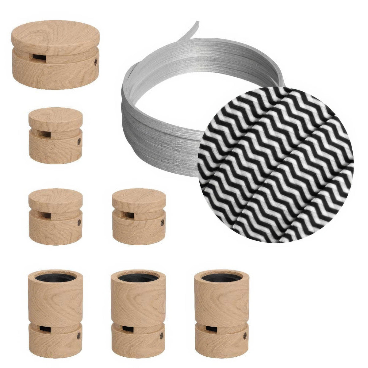 Filé Linear-System-Kit – mit CZ04-Kabel (5 m) für Lichterkette und 7 Holzelementen für den Innenbereich