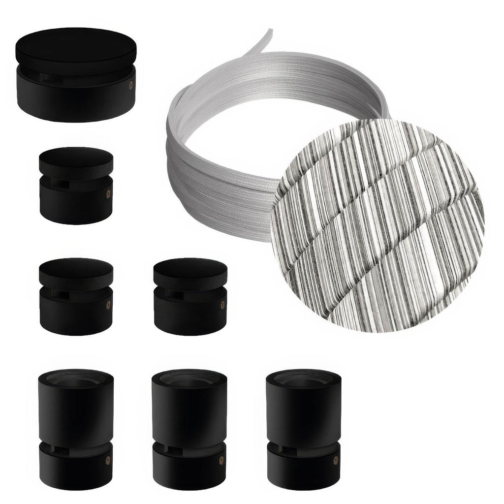 Filé Linear System-Kit – mit 5 m ECC37-Kabel für Lichterketten und 7 schwarzen lackierten Holzelementen für den Innenbereich