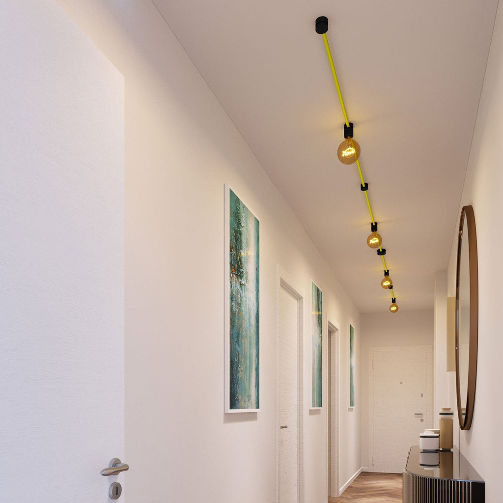System Filé Symmetric Kit – mit CF10-Kabel von 5 m für Lichtgirlande und 9 schwarzen lackierten Holzelementen für den Innenbereich – Ansicht 2