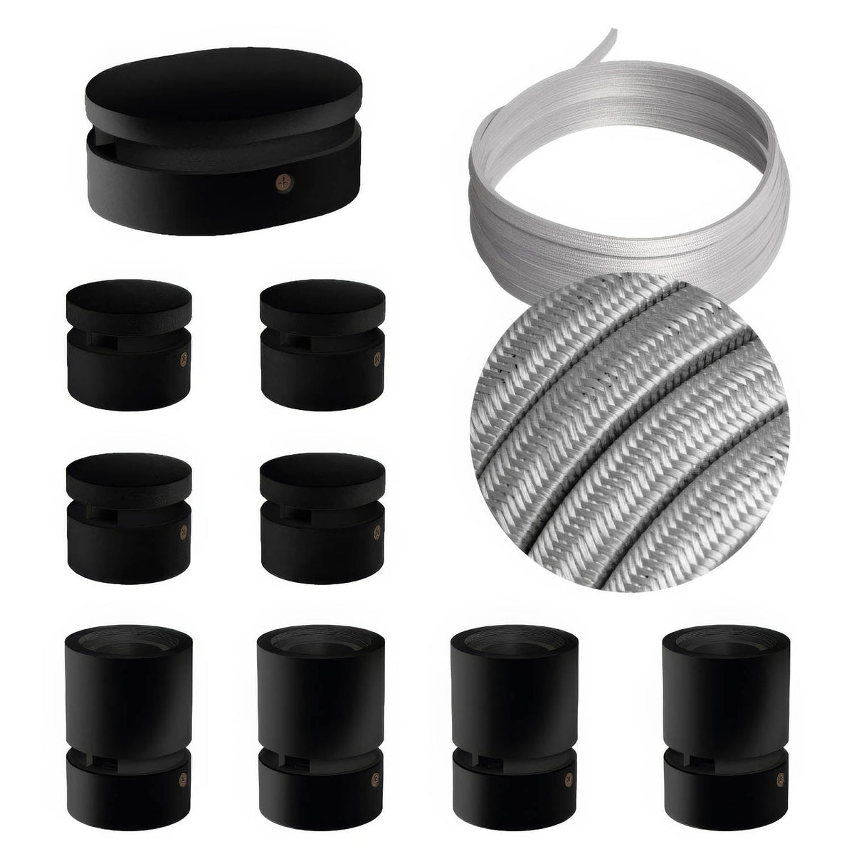 Filé Symmetric System-Kit – mit 5 m CM02-Kettenkabel und 9 lackierten Holzkomponenten für den Innenbereich