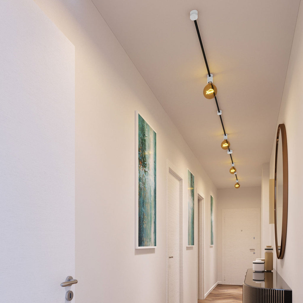 Filé Symmetric System Kit – mit 5 m CM04-Kabel für Lichterketten und 9 weißen, lackierten Holzelementen für den Innenbereich – Ansicht 2