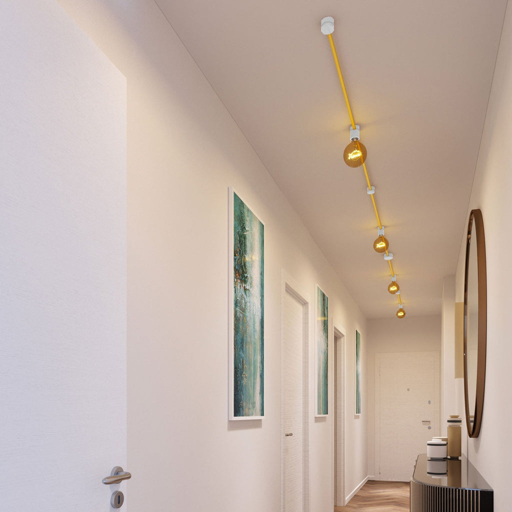 Filé Symmetric System Kit – mit CM10-Kabel 5 m für Lichterketten und 9 Komponenten aus weiß lackiertem Holz für den Innenbereich – Ansicht 2