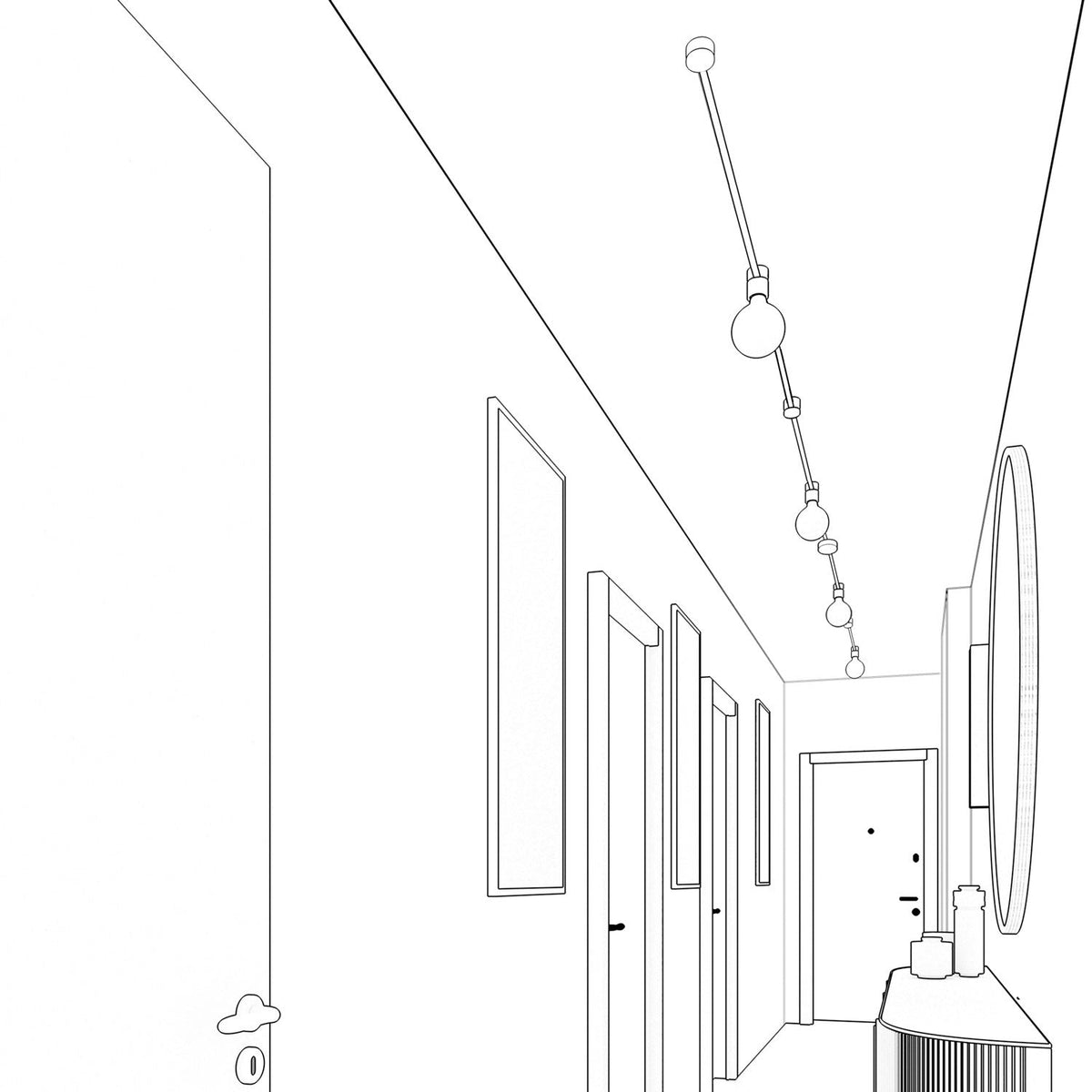 Filé Symmetric Kit – mit 5 m Kabel CM22 für Lichterkette und 9 schwarz lackierten Holzelementen für Innenbereiche – Ansicht 4