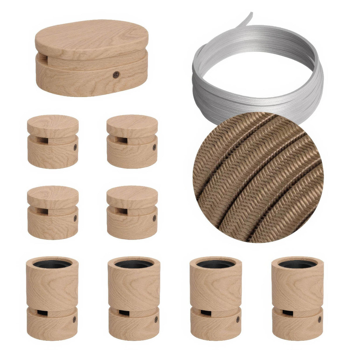 Filé Symmetric System Kit – mit 5-m-CM27-Kabel für Lichterketten und 9 Holzelementen für den Innenbereich